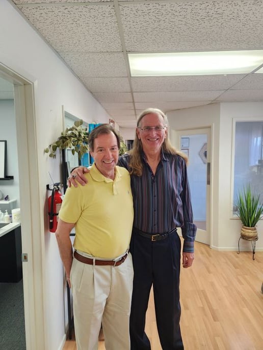 The author with the Doug Schoon.